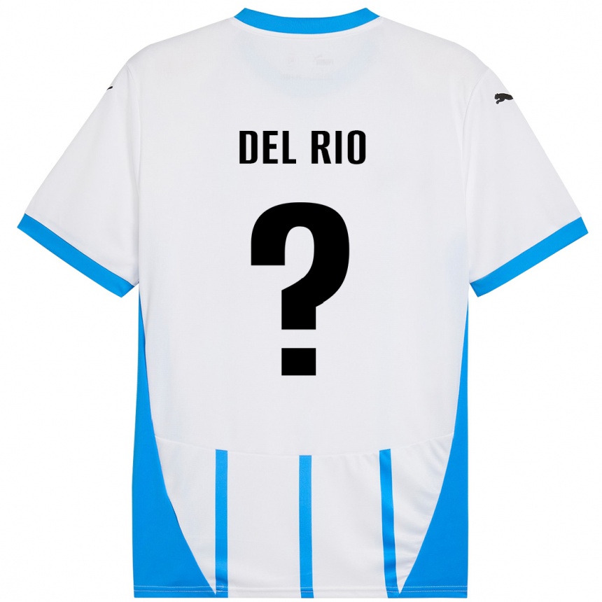 Niño Fútbol Camiseta Davide Del Rio #0 Blanco Azul 2ª Equipación 2024/25 México