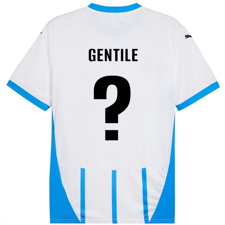 Niño Fútbol Camiseta Raffaele Gentile #0 Blanco Azul 2ª Equipación 2024/25 México