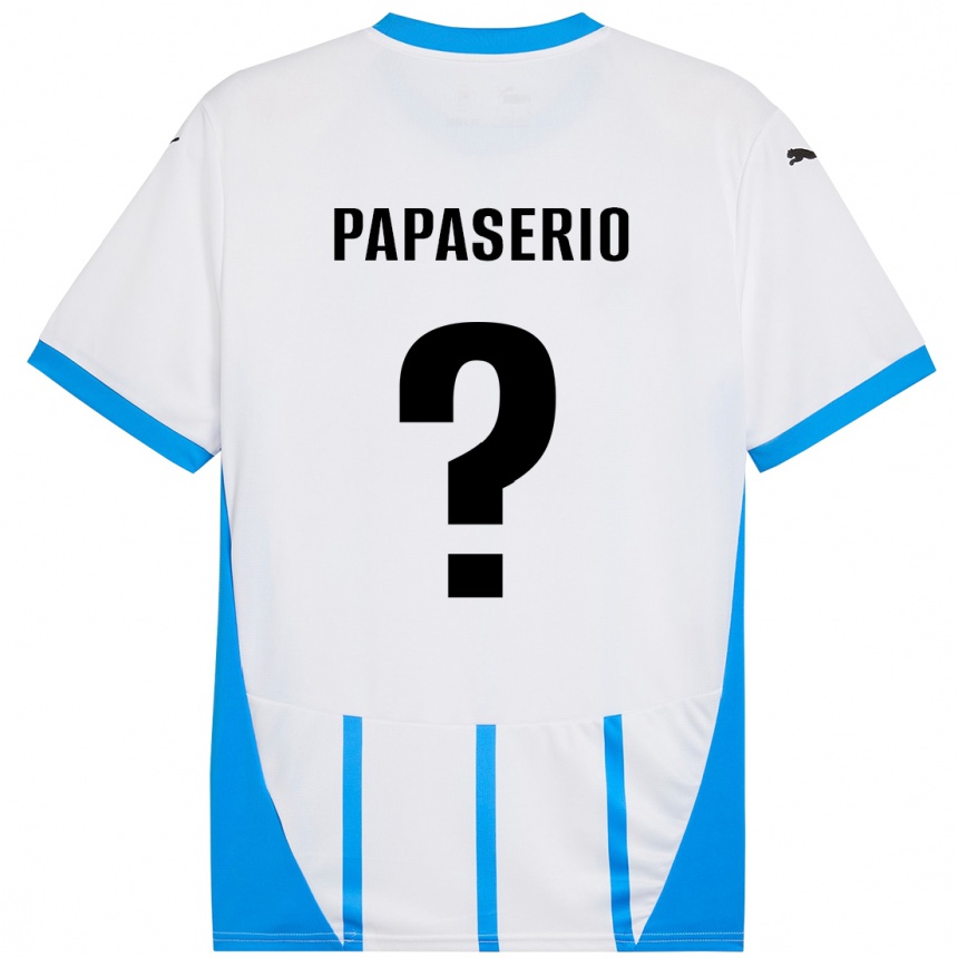 Niño Fútbol Camiseta Gabriele Papaserio #0 Blanco Azul 2ª Equipación 2024/25 México