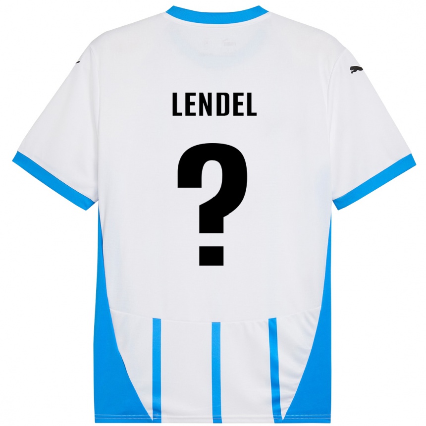 Niño Fútbol Camiseta Davide Lendel #0 Blanco Azul 2ª Equipación 2024/25 México