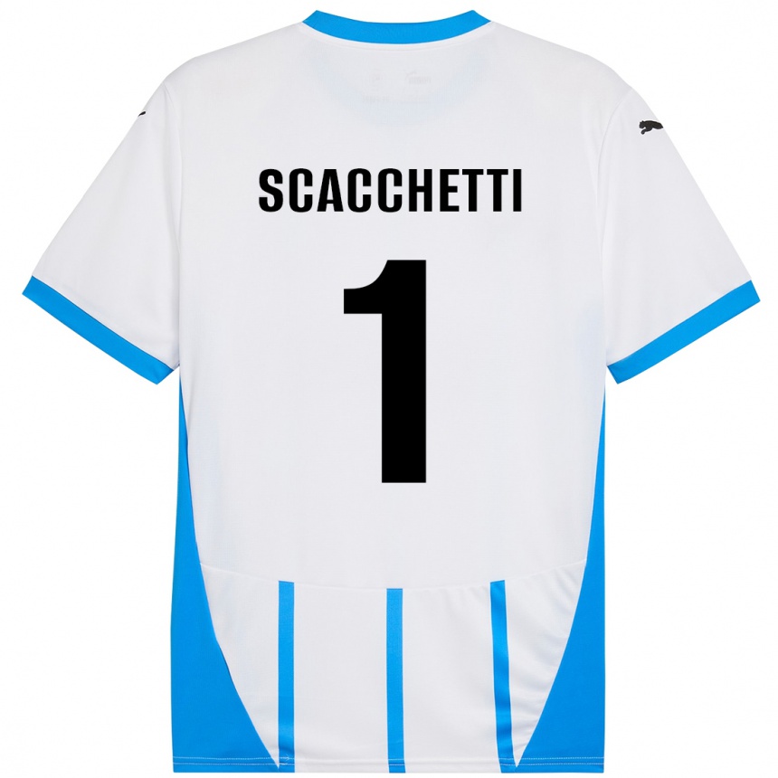 Niño Fútbol Camiseta Alessandro Scacchetti #1 Blanco Azul 2ª Equipación 2024/25 México