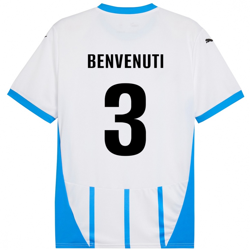 Niño Fútbol Camiseta Tommaso Benvenuti #3 Blanco Azul 2ª Equipación 2024/25 México