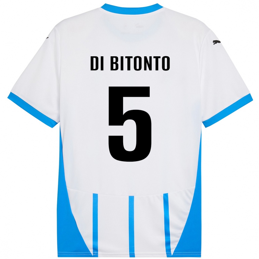 Niño Fútbol Camiseta Alessandro Di Bitonto #5 Blanco Azul 2ª Equipación 2024/25 México