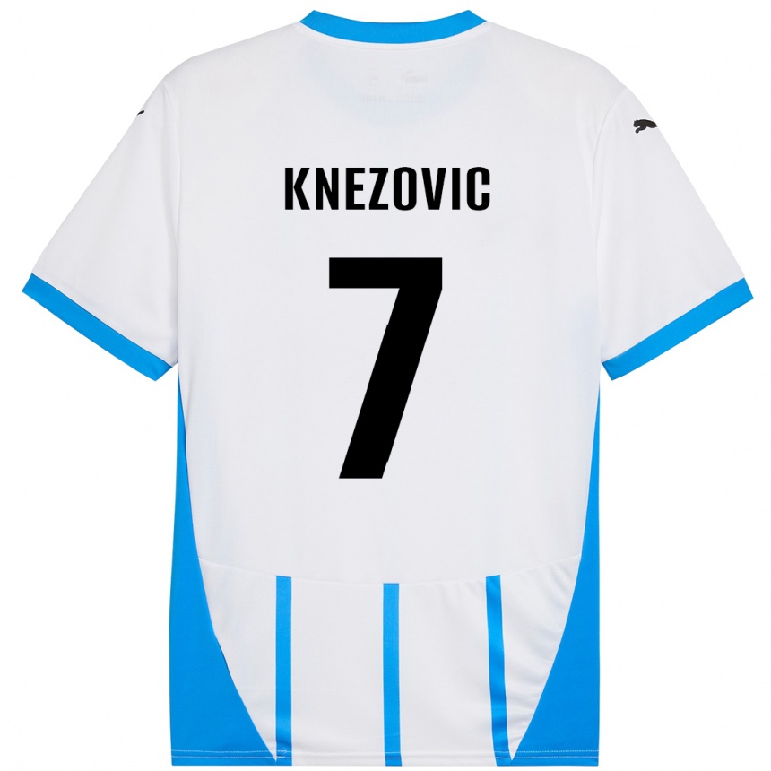 Niño Fútbol Camiseta Borna Knezovic #7 Blanco Azul 2ª Equipación 2024/25 México