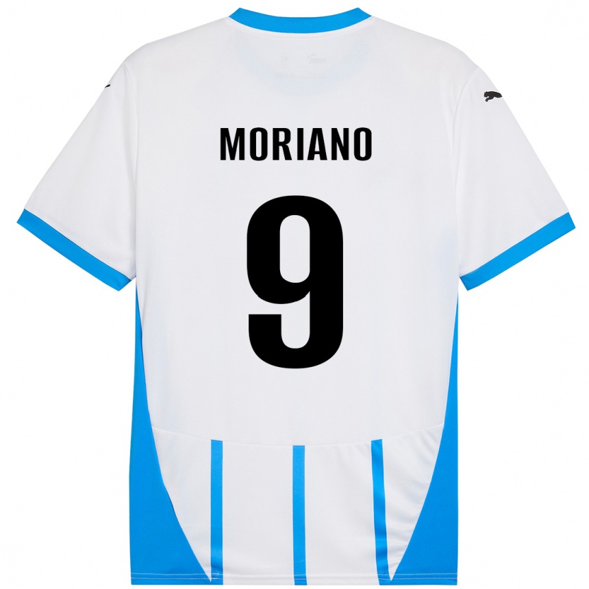 Niño Fútbol Camiseta Andrea Moriano #9 Blanco Azul 2ª Equipación 2024/25 México