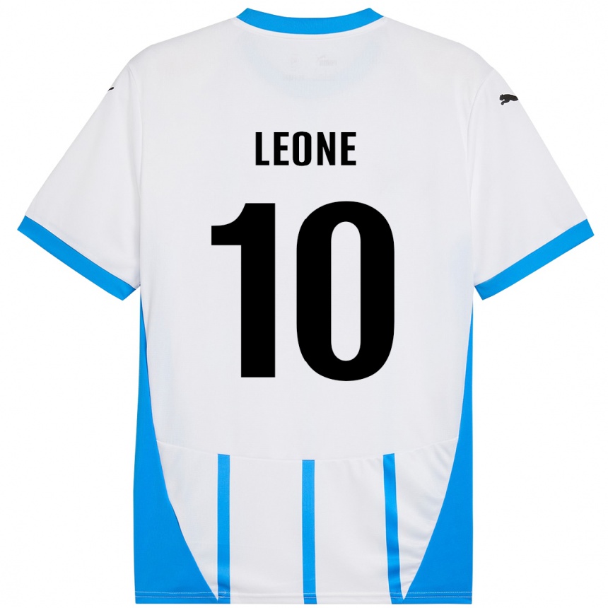 Niño Fútbol Camiseta Kevin Leone #10 Blanco Azul 2ª Equipación 2024/25 México