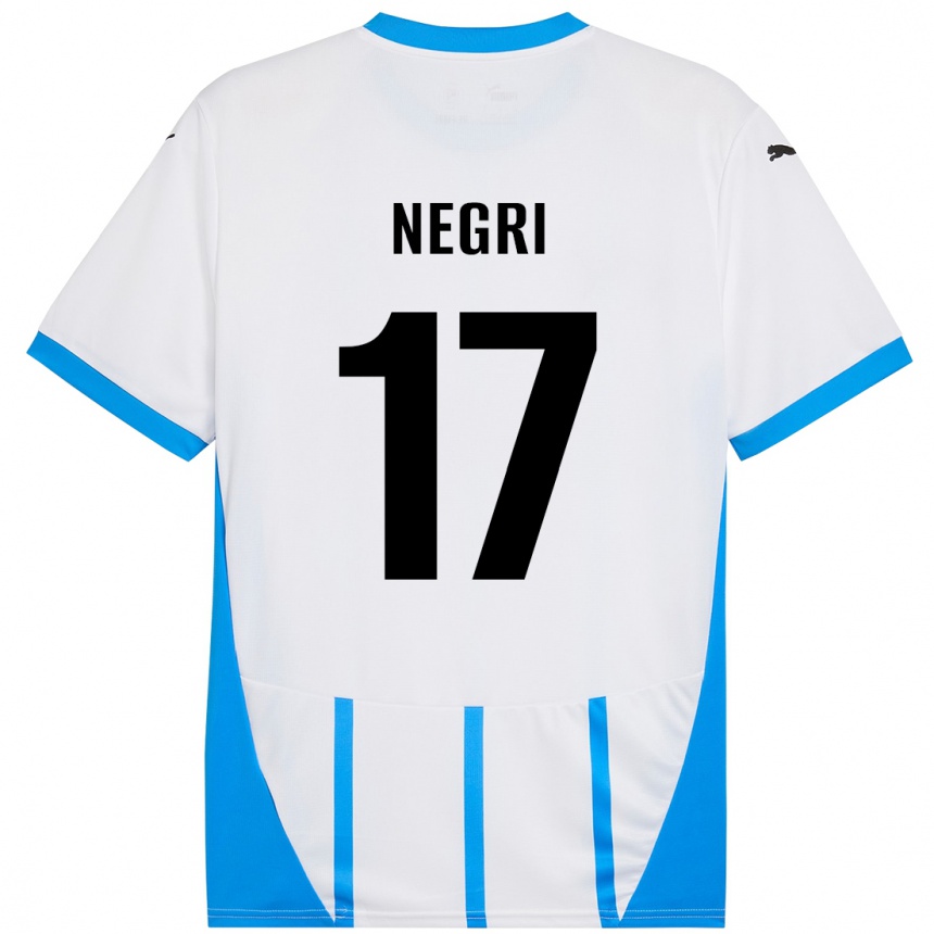 Niño Fútbol Camiseta Gabriele Negri #17 Blanco Azul 2ª Equipación 2024/25 México