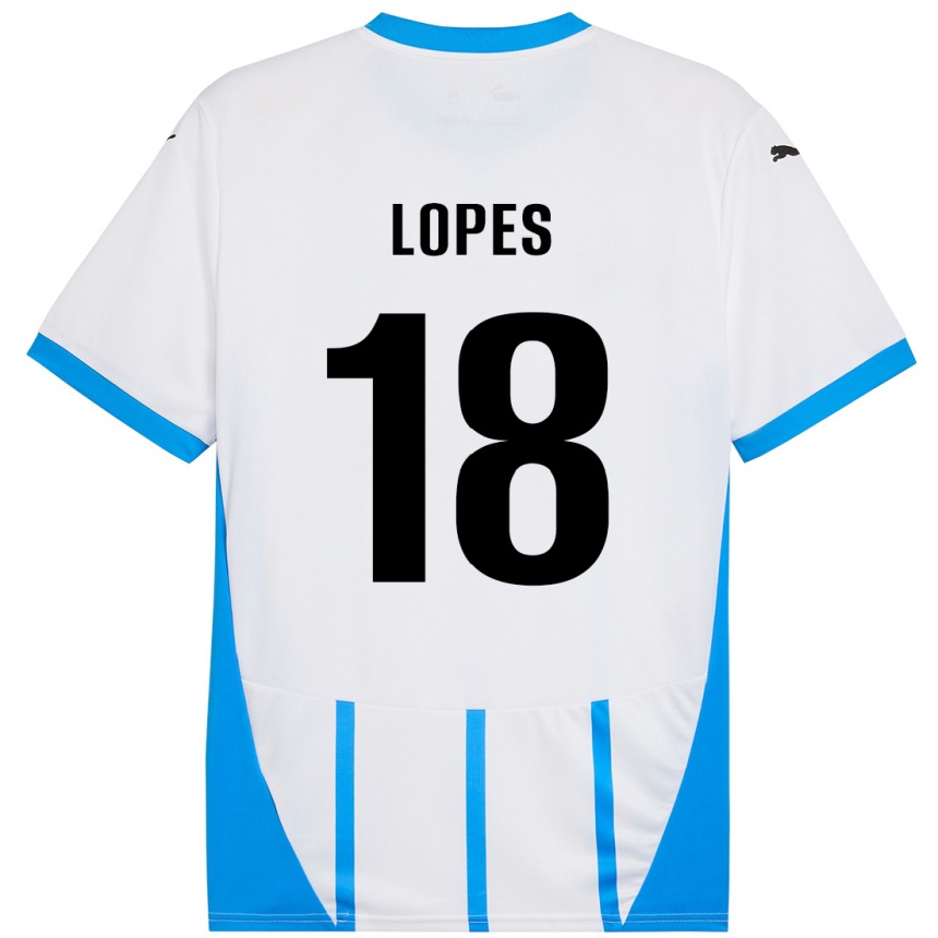 Niño Fútbol Camiseta Emerick Lopes #18 Blanco Azul 2ª Equipación 2024/25 México