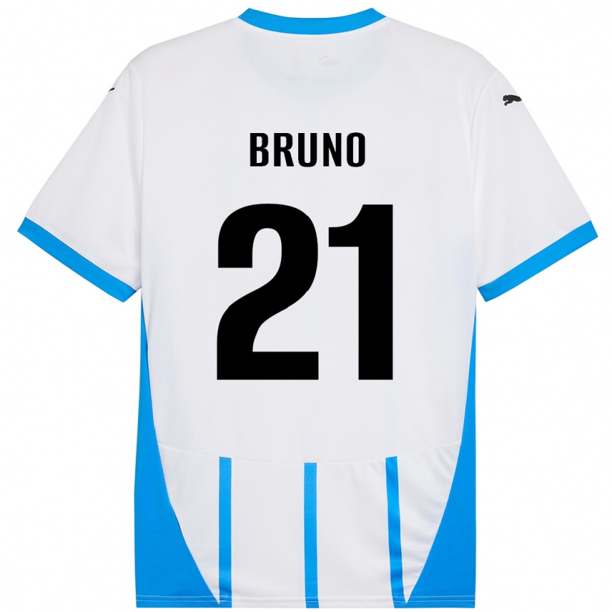 Niño Fútbol Camiseta Kevin Bruno #21 Blanco Azul 2ª Equipación 2024/25 México