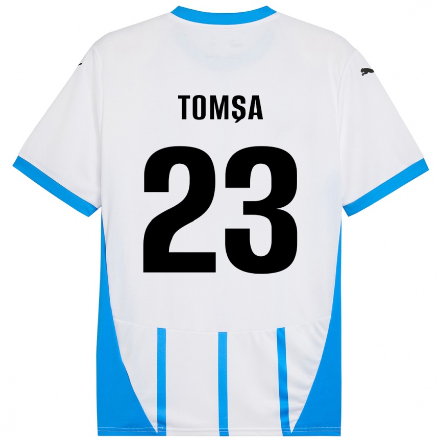 Niño Fútbol Camiseta Troy Tomșa #23 Blanco Azul 2ª Equipación 2024/25 México