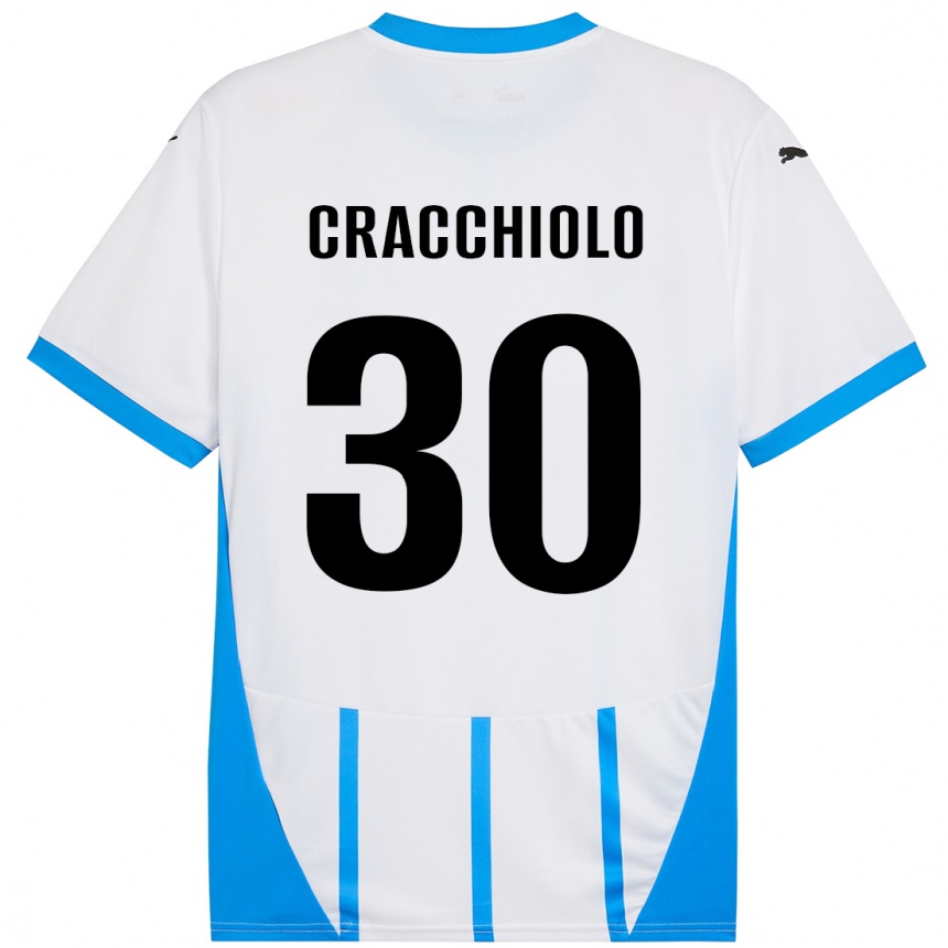 Niño Fútbol Camiseta Leonardo Cracchiolo #30 Blanco Azul 2ª Equipación 2024/25 México