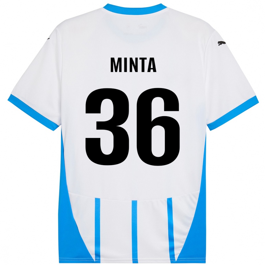 Niño Fútbol Camiseta Amoako Minta #36 Blanco Azul 2ª Equipación 2024/25 México