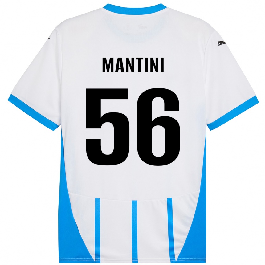 Niño Fútbol Camiseta Raffaele Mantini #56 Blanco Azul 2ª Equipación 2024/25 México