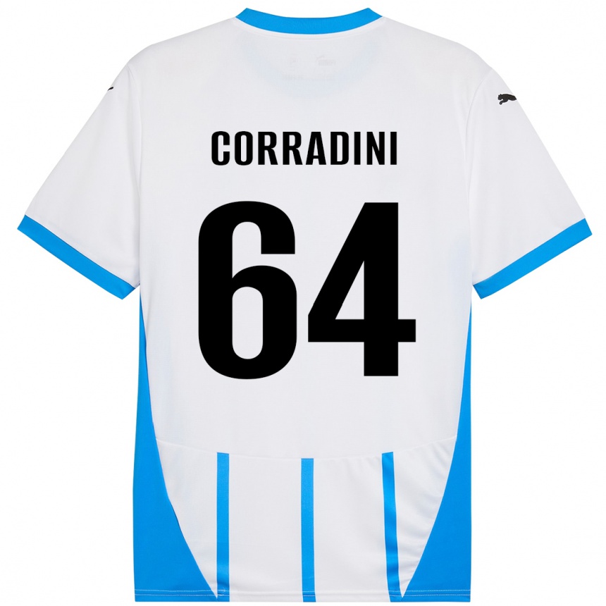 Niño Fútbol Camiseta Francesco Corradini #64 Blanco Azul 2ª Equipación 2024/25 México