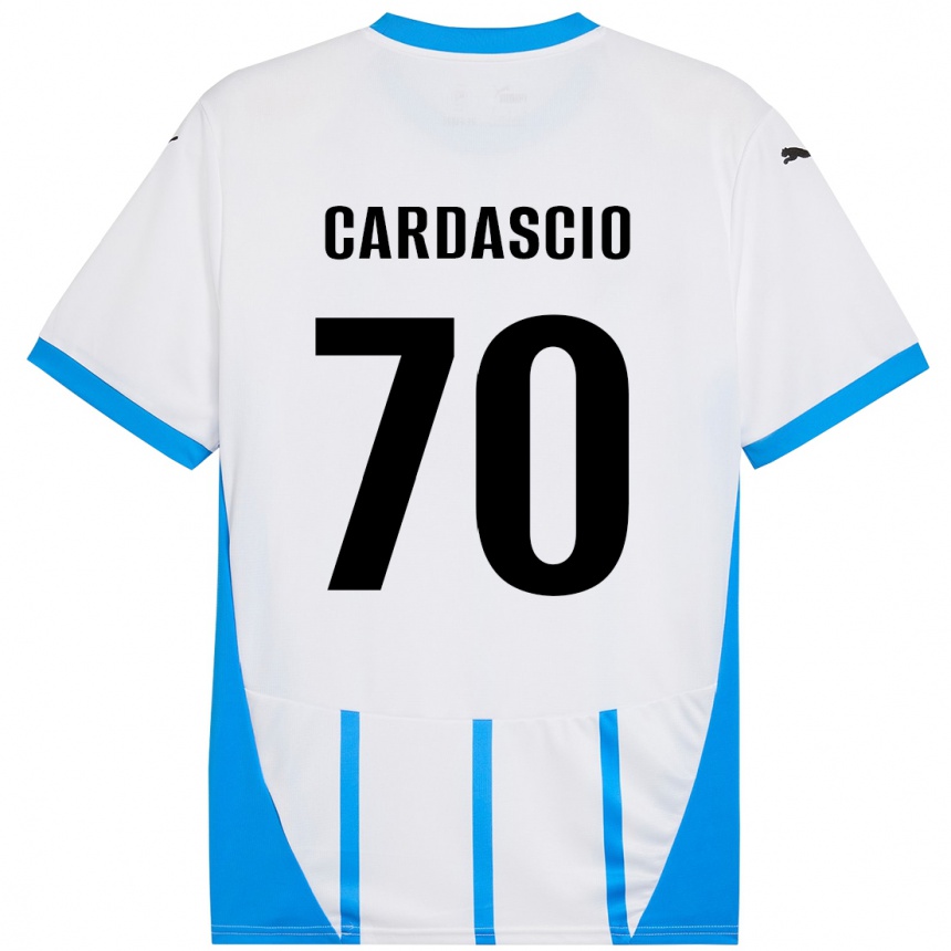 Niño Fútbol Camiseta Alessandro Cardascio #70 Blanco Azul 2ª Equipación 2024/25 México