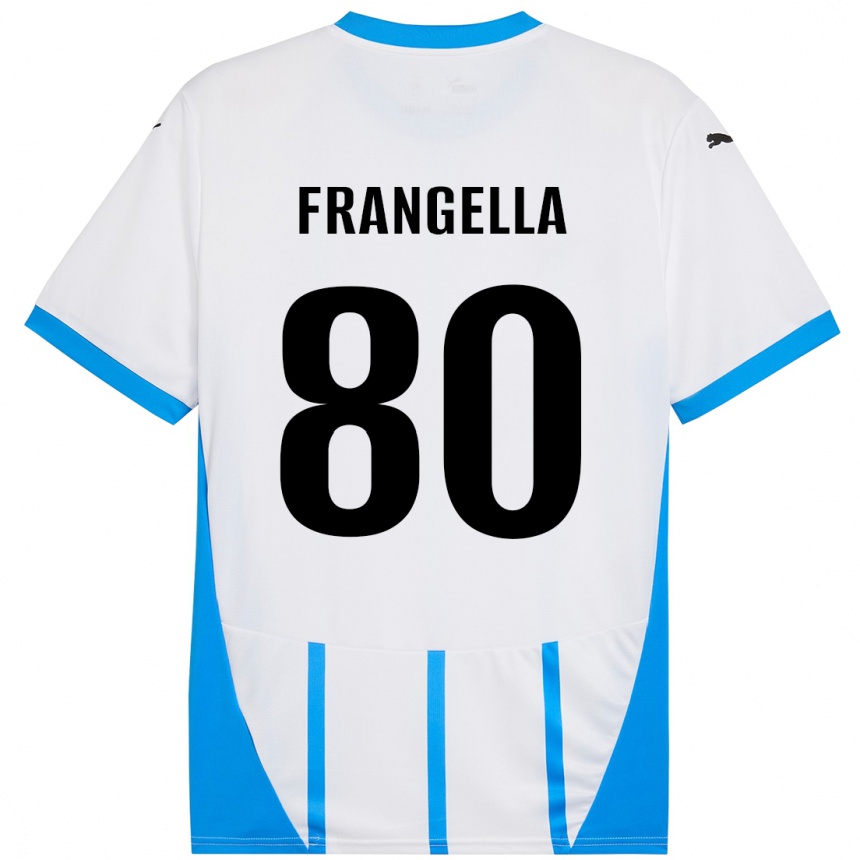 Niño Fútbol Camiseta Christian Frangella #80 Blanco Azul 2ª Equipación 2024/25 México