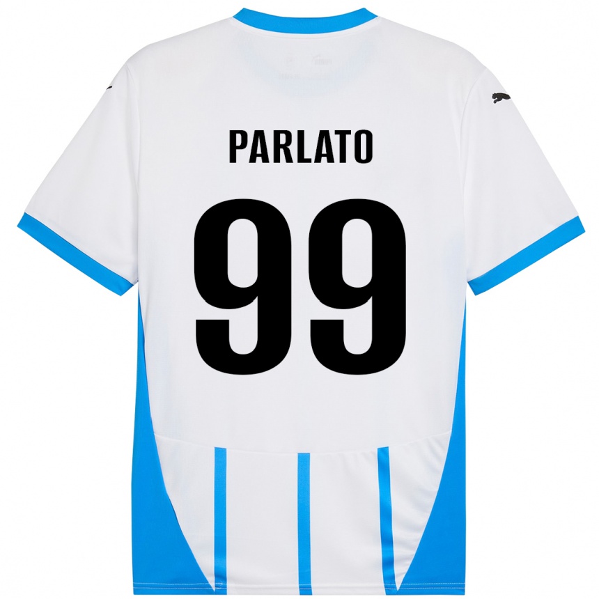 Niño Fútbol Camiseta Claudio Parlato #99 Blanco Azul 2ª Equipación 2024/25 México