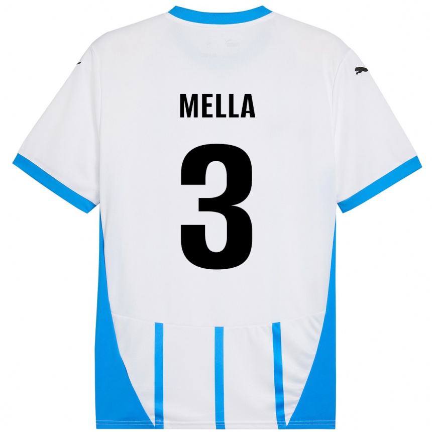 Niño Fútbol Camiseta Sara Mella #3 Blanco Azul 2ª Equipación 2024/25 México