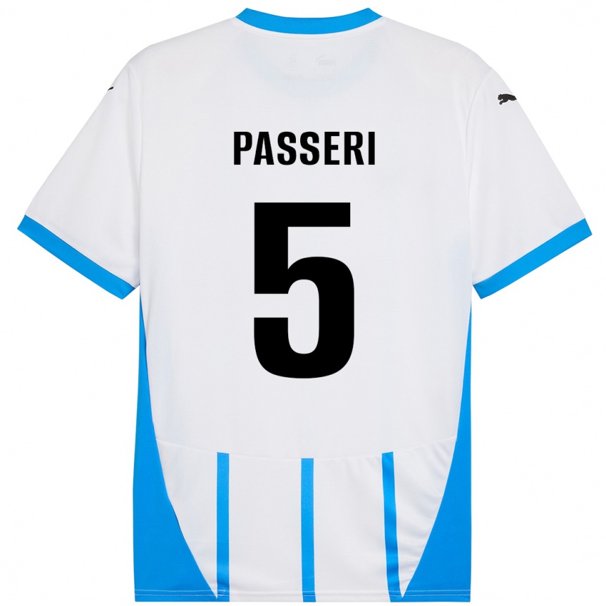 Niño Fútbol Camiseta Angela Passeri #5 Blanco Azul 2ª Equipación 2024/25 México