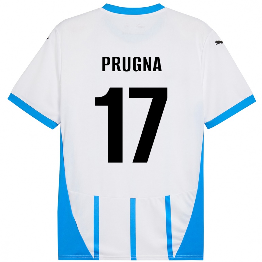 Niño Fútbol Camiseta Cecilia Prugna #17 Blanco Azul 2ª Equipación 2024/25 México