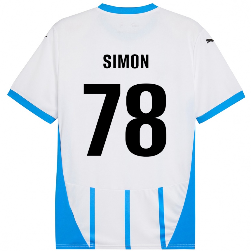 Niño Fútbol Camiseta Bénédicte Simon #78 Blanco Azul 2ª Equipación 2024/25 México