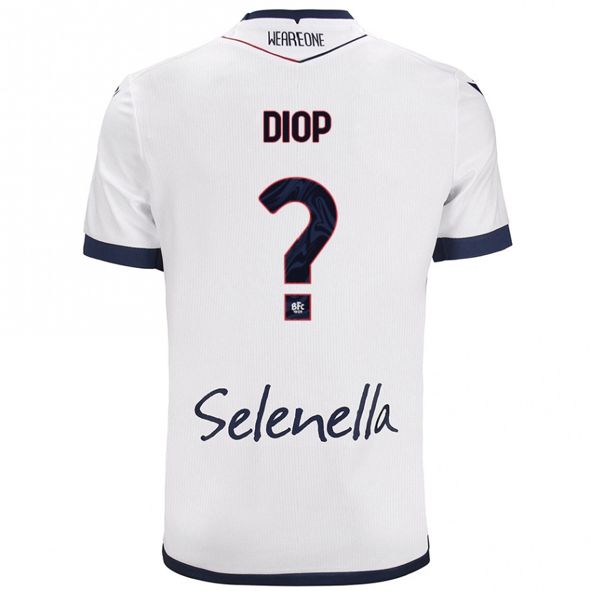 Niño Fútbol Camiseta Saer Diop #0 Blanco Azul Real 2ª Equipación 2024/25 México