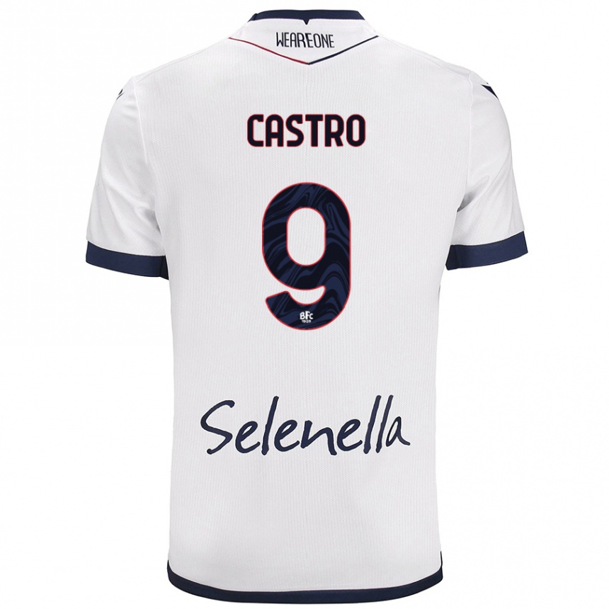 Niño Fútbol Camiseta Santiago Castro #9 Blanco Azul Real 2ª Equipación 2024/25 México