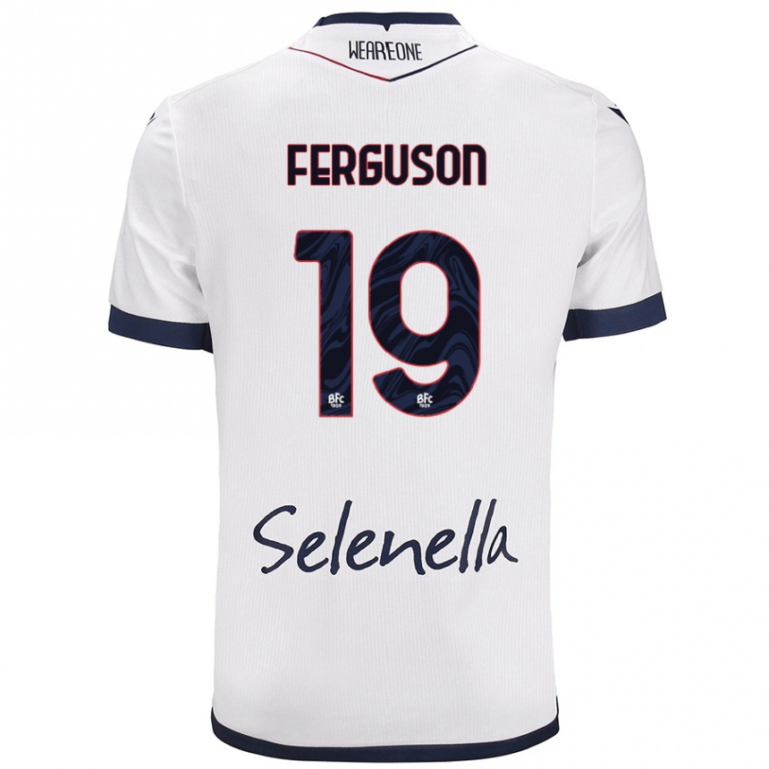 Niño Fútbol Camiseta Lewis Ferguson #19 Blanco Azul Real 2ª Equipación 2024/25 México