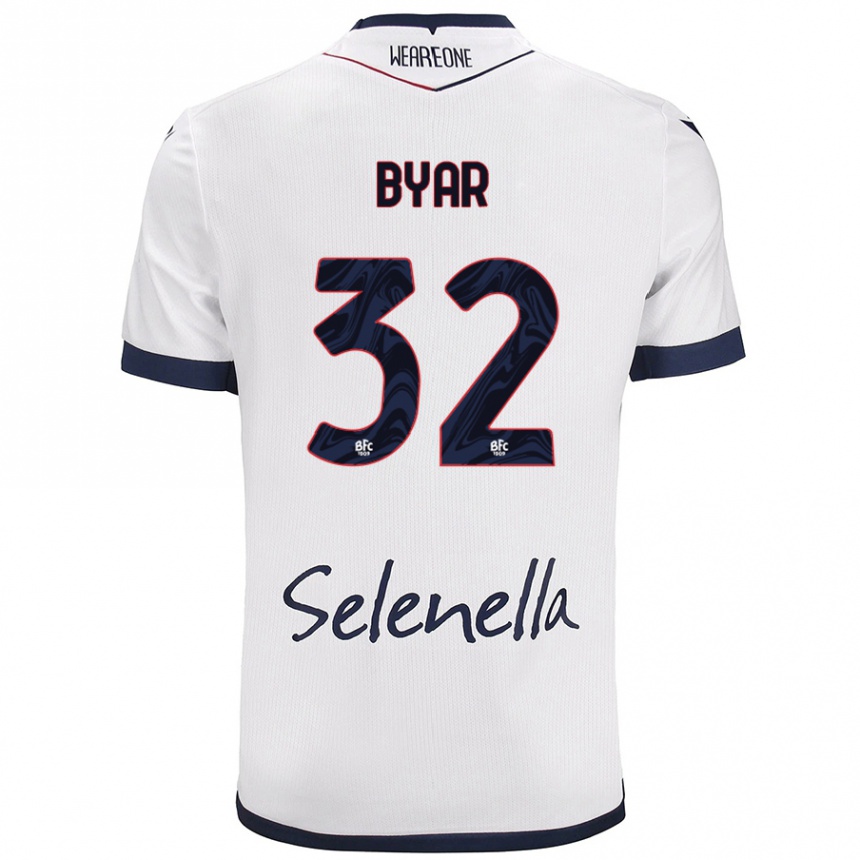 Niño Fútbol Camiseta Naïm Byar #32 Blanco Azul Real 2ª Equipación 2024/25 México