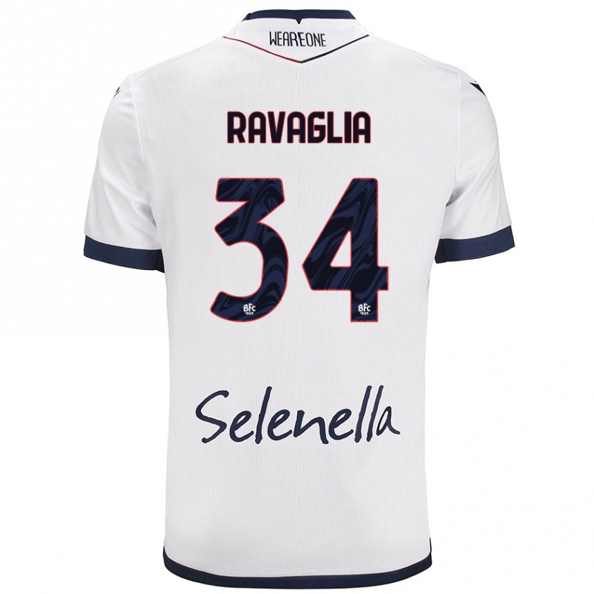 Niño Fútbol Camiseta Federico Ravaglia #34 Blanco Azul Real 2ª Equipación 2024/25 México