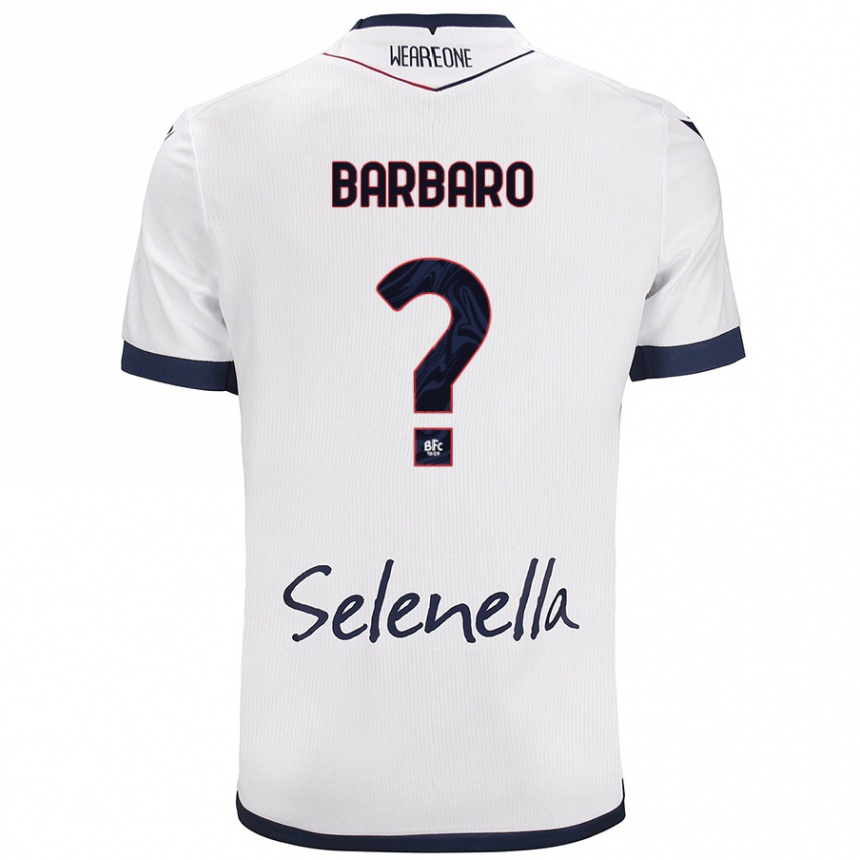 Niño Fútbol Camiseta Giacomo Barbaro #0 Blanco Azul Real 2ª Equipación 2024/25 México