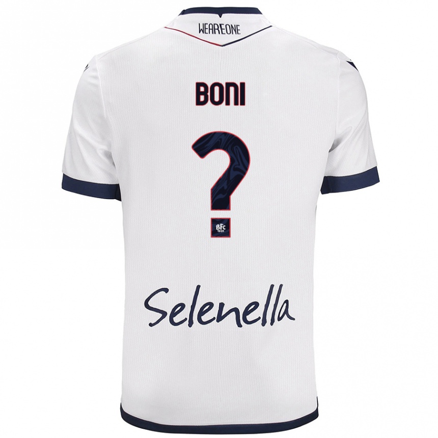 Niño Fútbol Camiseta Mattia Boni #0 Blanco Azul Real 2ª Equipación 2024/25 México