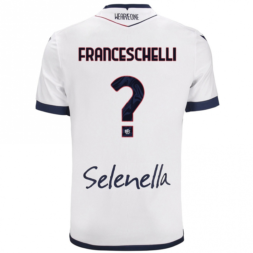 Niño Fútbol Camiseta Matteo Franceschelli #0 Blanco Azul Real 2ª Equipación 2024/25 México