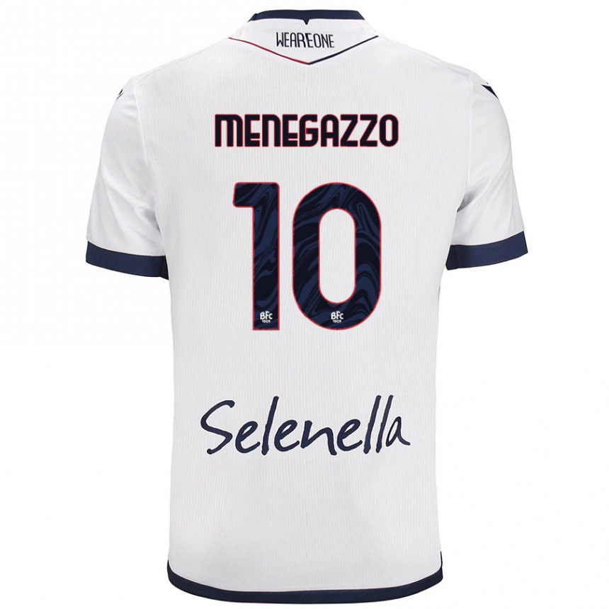 Niño Fútbol Camiseta Lorenzo Menegazzo #10 Blanco Azul Real 2ª Equipación 2024/25 México