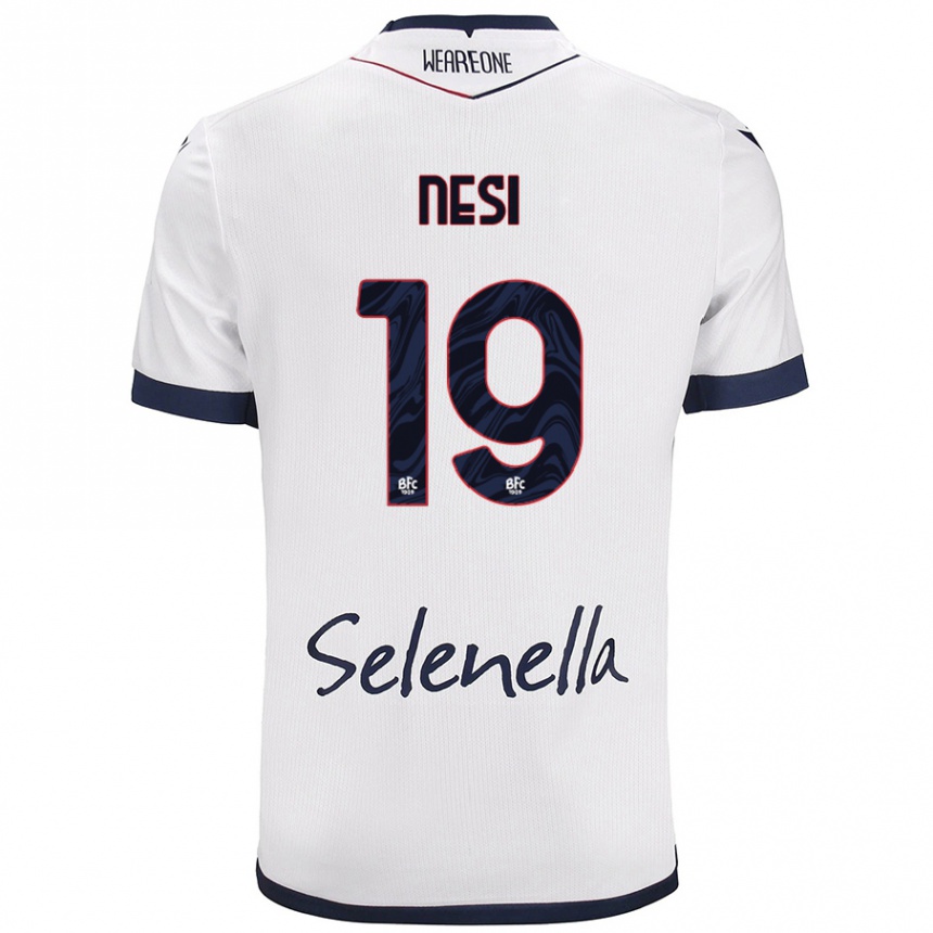 Niño Fútbol Camiseta Luca Nesi #19 Blanco Azul Real 2ª Equipación 2024/25 México