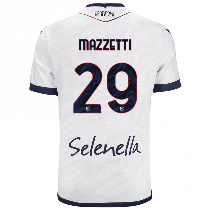 Niño Fútbol Camiseta Gabriele Mazzetti #29 Blanco Azul Real 2ª Equipación 2024/25 México