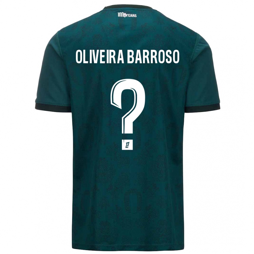 Niño Fútbol Camiseta Mickael Oliveira Barroso #0 Verde Oscuro 2ª Equipación 2024/25 México