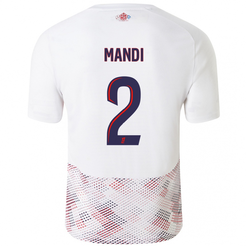 Niño Fútbol Camiseta Aïssa Mandi #2 Blanco Azul Real 2ª Equipación 2024/25 México