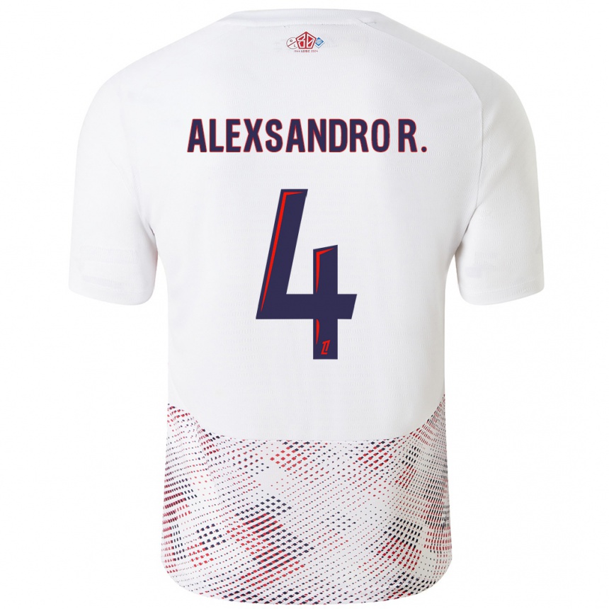 Niño Fútbol Camiseta Alexsandro #4 Blanco Azul Real 2ª Equipación 2024/25 México