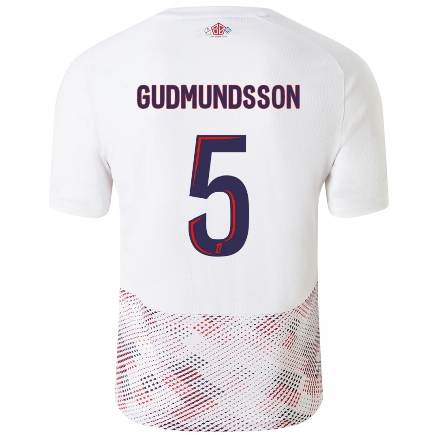 Niño Fútbol Camiseta Gabriel Gudmundsson #5 Blanco Azul Real 2ª Equipación 2024/25 México