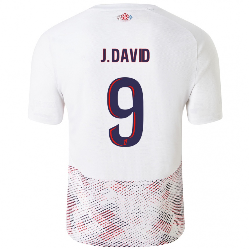 Niño Fútbol Camiseta Jonathan David #9 Blanco Azul Real 2ª Equipación 2024/25 México