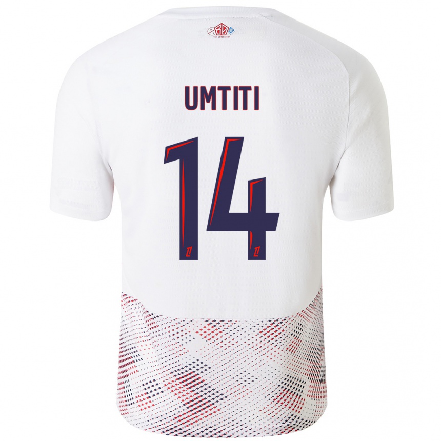 Niño Fútbol Camiseta Samuel Umtiti #14 Blanco Azul Real 2ª Equipación 2024/25 México