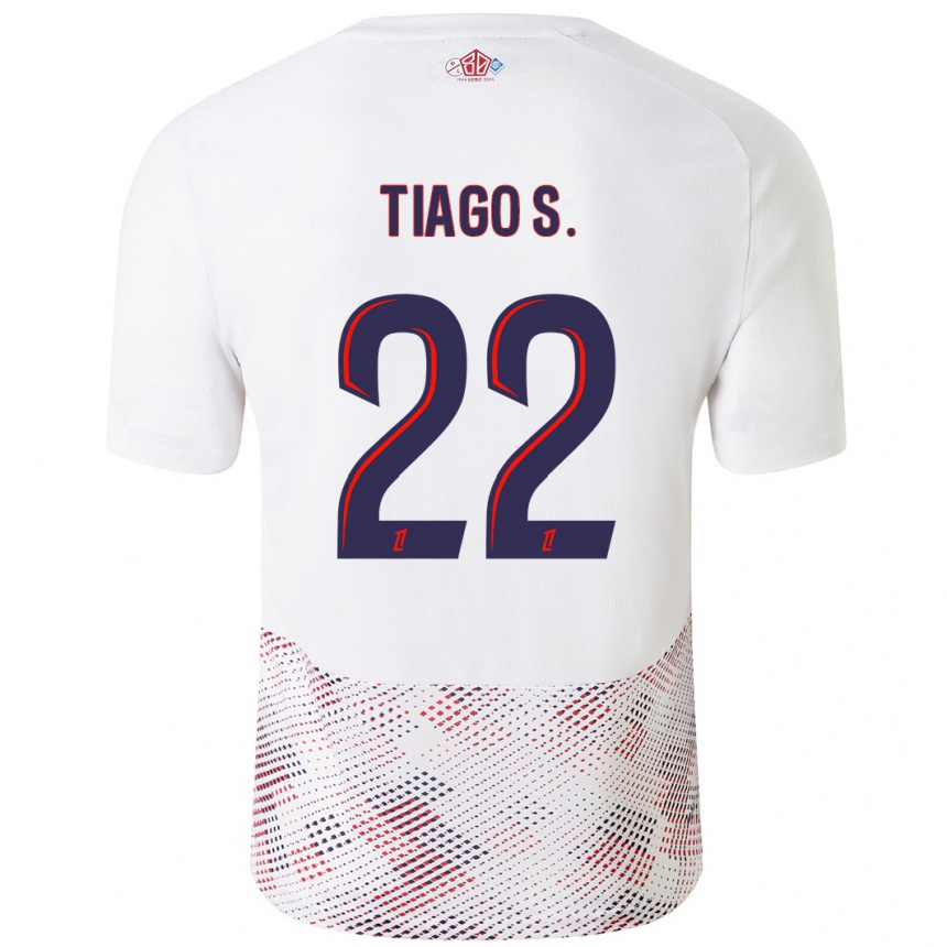 Niño Fútbol Camiseta Tiago Santos #22 Blanco Azul Real 2ª Equipación 2024/25 México