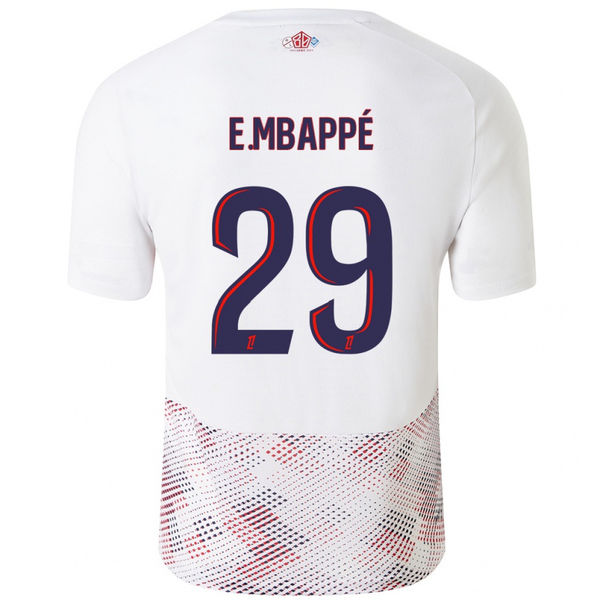 Niño Fútbol Camiseta Ethan Mbappe #29 Blanco Azul Real 2ª Equipación 2024/25 México