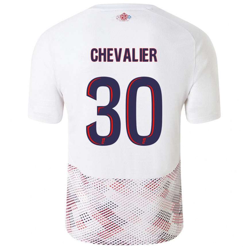 Niño Fútbol Camiseta Lucas Chevalier #30 Blanco Azul Real 2ª Equipación 2024/25 México