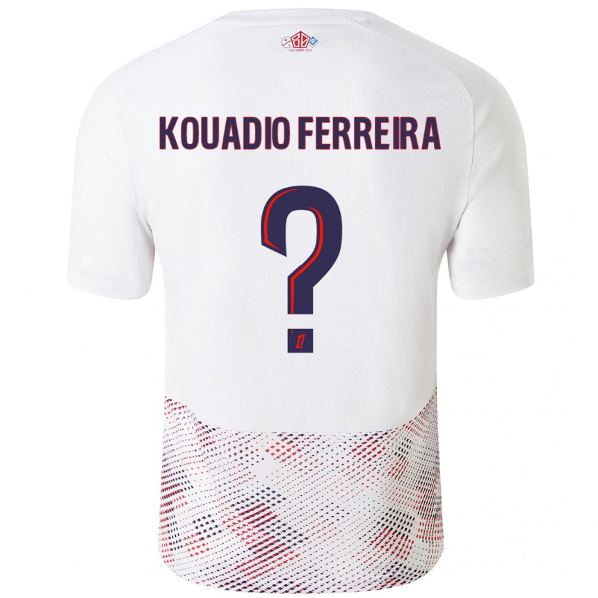 Niño Fútbol Camiseta Wilfrid Kouadio Ferreira #0 Blanco Azul Real 2ª Equipación 2024/25 México