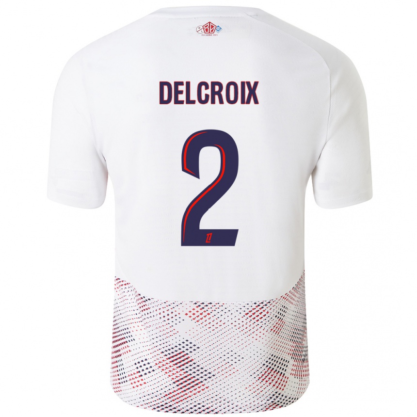 Niño Fútbol Camiseta Céleste Delcroix #2 Blanco Azul Real 2ª Equipación 2024/25 México