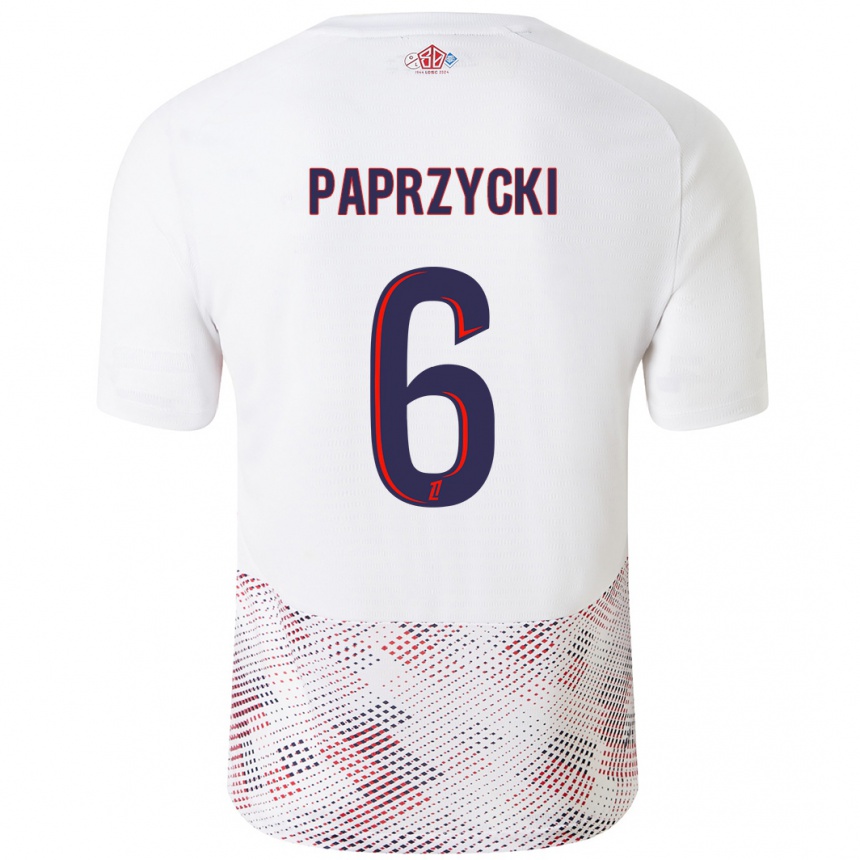 Niño Fútbol Camiseta Aurore Paprzycki #6 Blanco Azul Real 2ª Equipación 2024/25 México