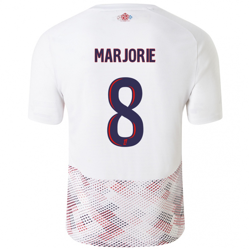 Niño Fútbol Camiseta Marjorie #8 Blanco Azul Real 2ª Equipación 2024/25 México