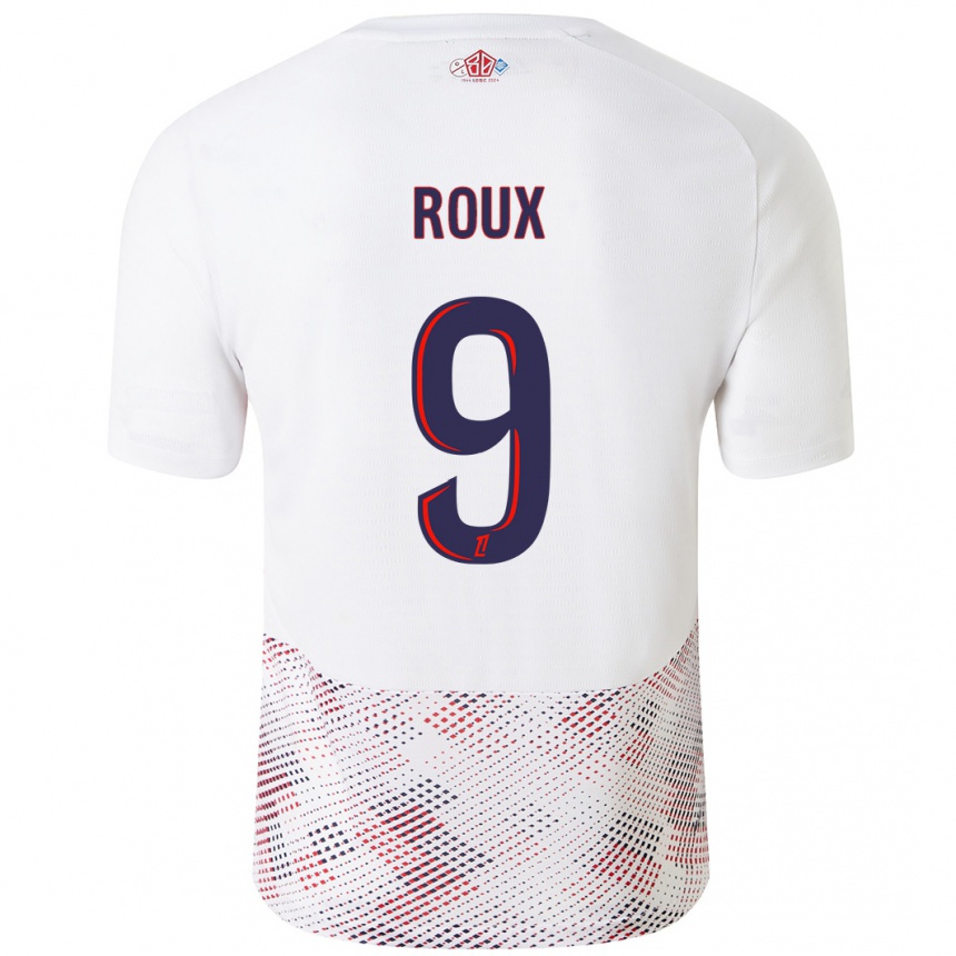 Niño Fútbol Camiseta Danielle Roux #9 Blanco Azul Real 2ª Equipación 2024/25 México